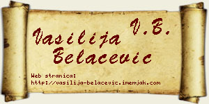 Vasilija Belaćević vizit kartica